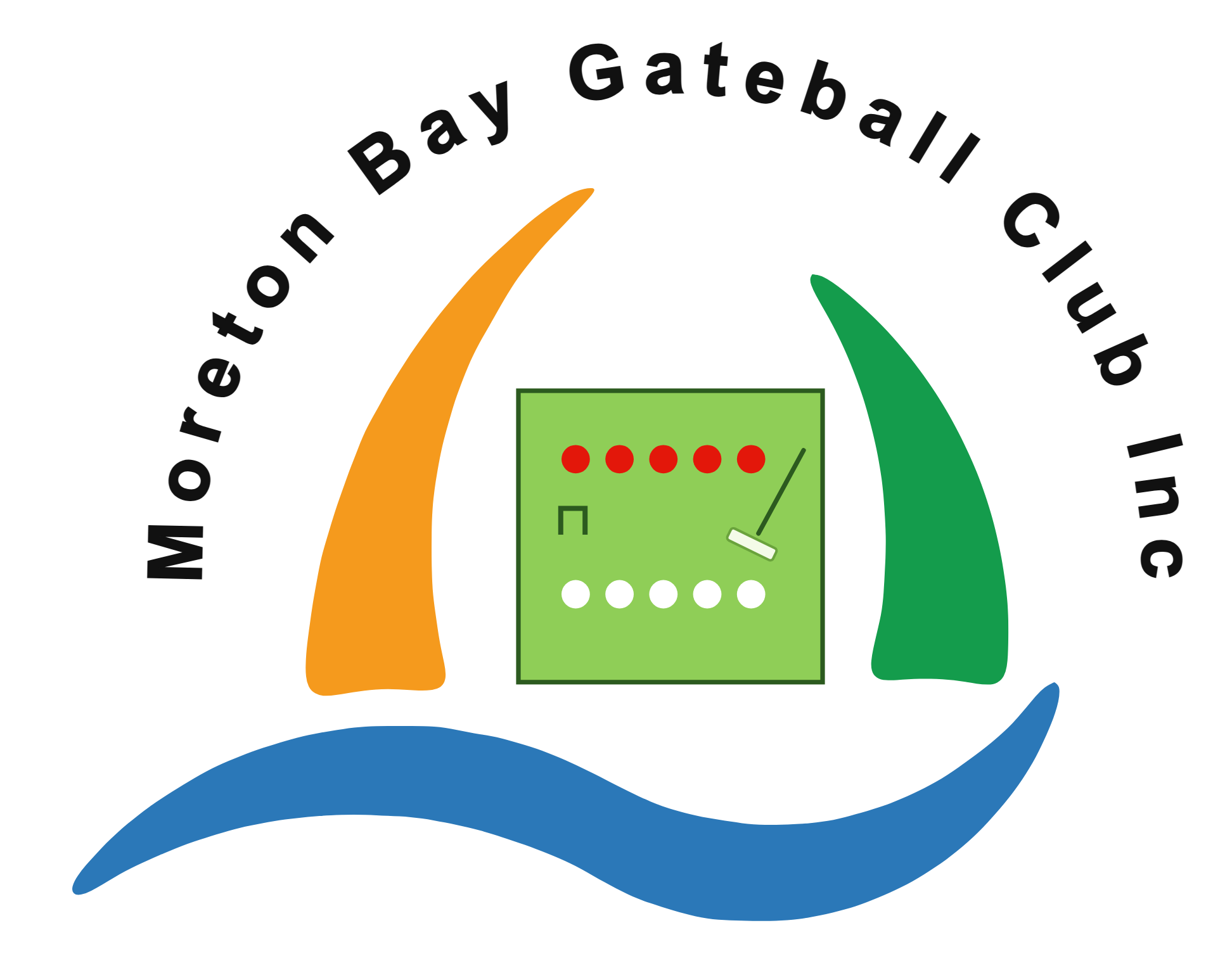 Moreton Bay Gateball logo on off-white