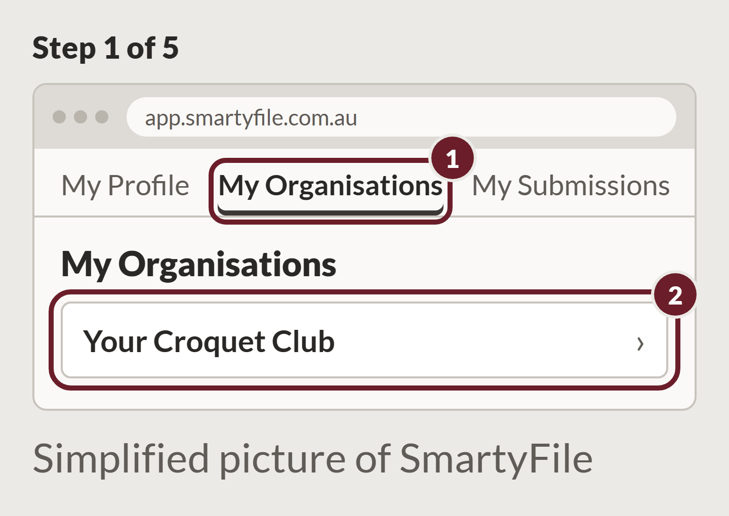 Log in to SmartyFile, go to My Organisations, then your club.