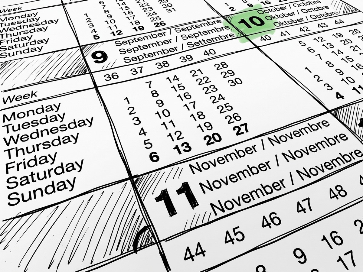 A wall calendar page with one date circled.