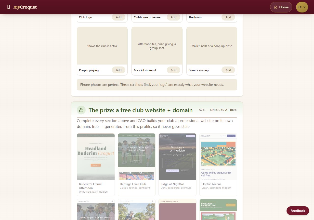 The prize panel, showing unlock progress and the template gallery